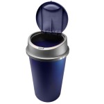Navy Blue Kitchen Trash Can - 45L Press-Top Lid Trash Bin